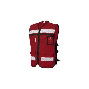 Chaleco rescatista de gabardina Granate