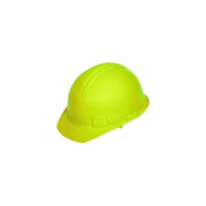 Casco amarillo high visibility tipo cachucha dieléctrico con suspensión textil de 6 puntos