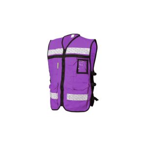 Chaleco rescatista de gabardina Morado
