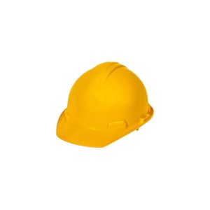 Casco amarillo tipo cachucha dieléctrico con suspensión textil