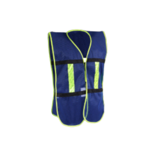 Chaleco de malla con bies de alta visibilidad azul