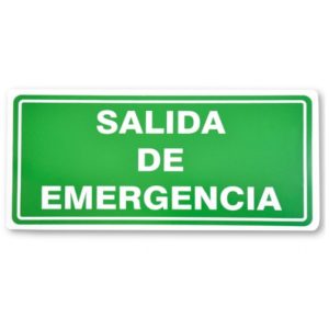 Señalización salida de emergencia 20x30 est. cal40
